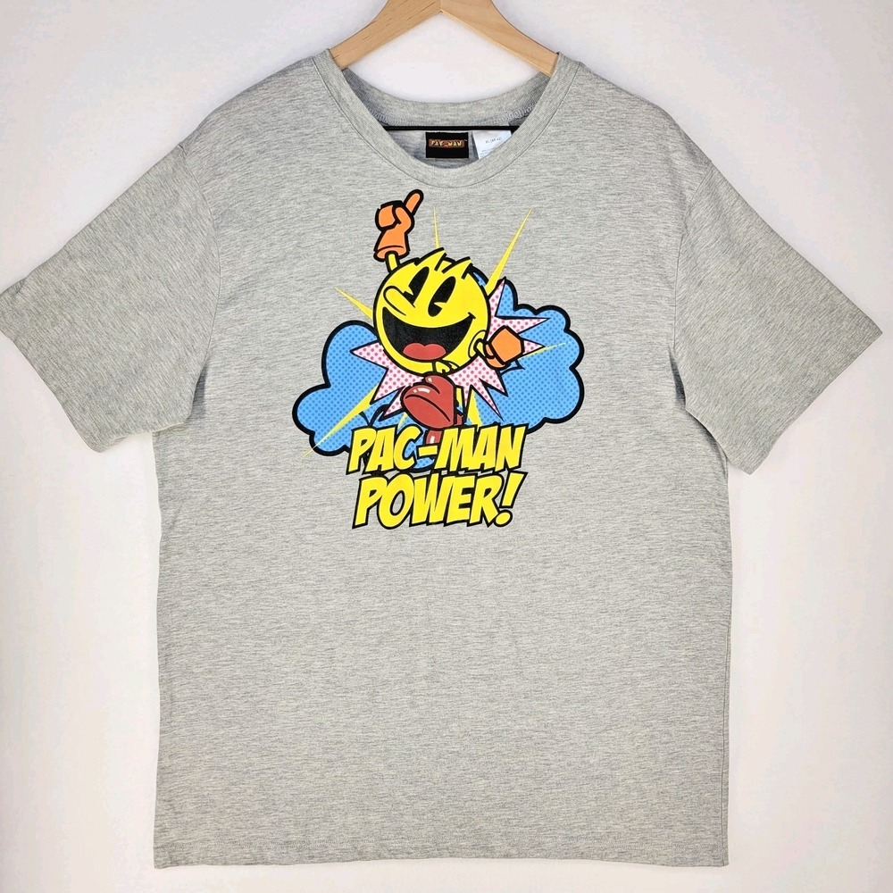 Pac-Man Graphic T-Shirt Mens XL Cotton Blend Arcade Gamer‎ Retro